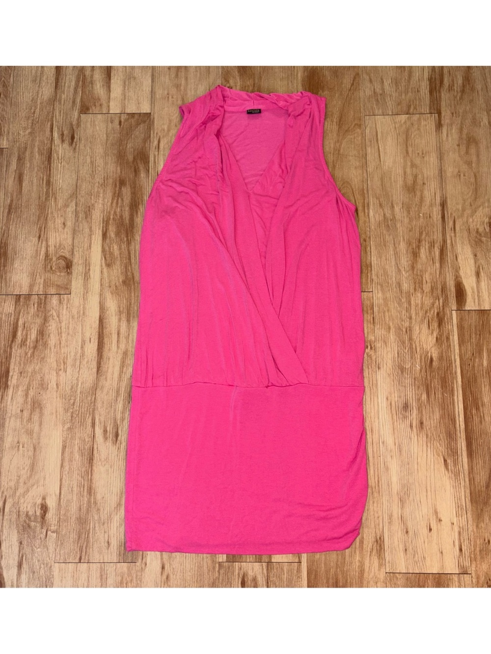Sleeveless Surplice Pink Women’s Dress